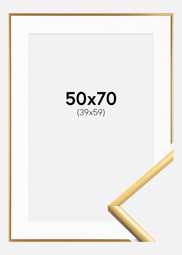 Raam New Lifestyle Shiny Gold 50x70 cm - paspartuu valge 40x60 cm