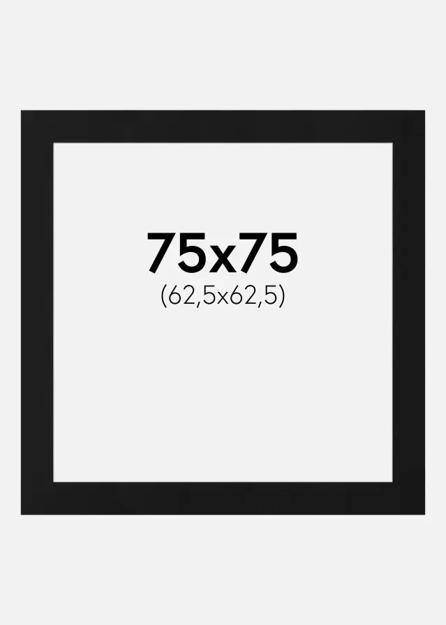 Paspartuu Must Standard (Valge Südamik) 75x75 cm (62,5x62,5)