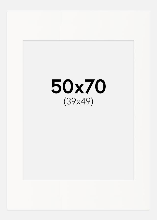 Paspartuu kulunud valge Valge äär 50x70 cm (39x49)