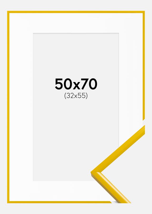 Raam New Lifestyle kollane 50x70 cm - paspartuu valge 33x56 cm