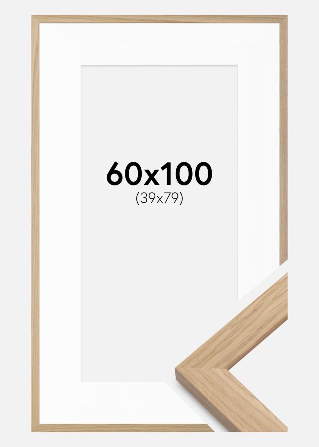 Raam Oak Wood 60x100 cm - paspartuu valge 40x80 cm