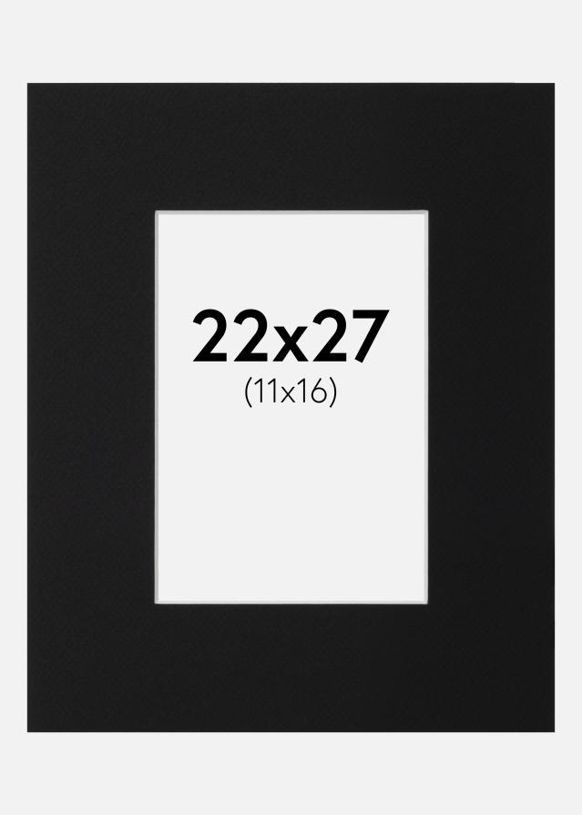 Paspartuu Must Standard (Valge Südamik) 22x27 cm (11x16)