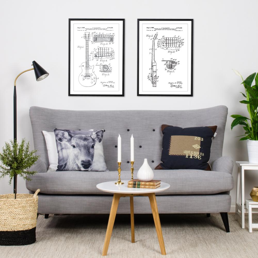 Patenteeritud joonistus - elektrikitarr sees Plakat