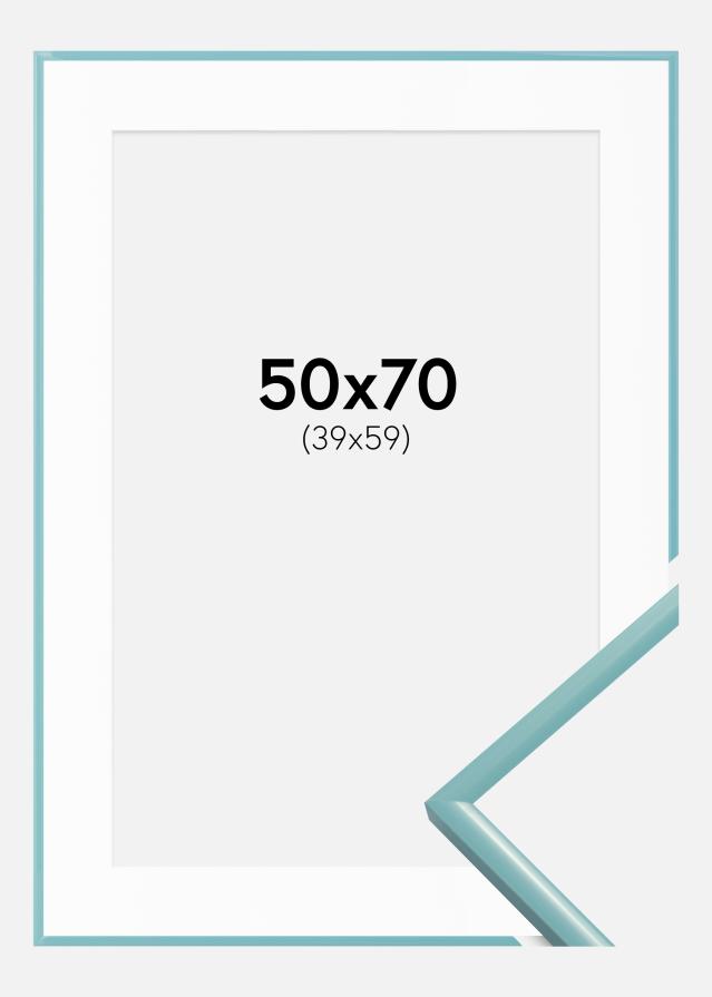 Raam New Lifestyle turkoos 50x70 cm - paspartuu valge 40x60 cm