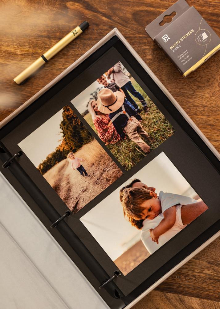 KAILA MEMORIES Hall/valge - Coffee Table Photo Album (60 musta lehekülge)