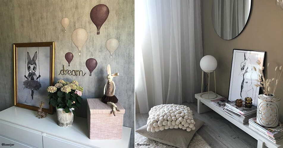 Kuldraam lastetoas – must raam elutoas