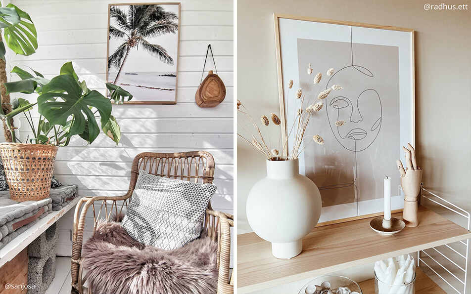 Postrid ja raamid - looduslähedane sisekujundus